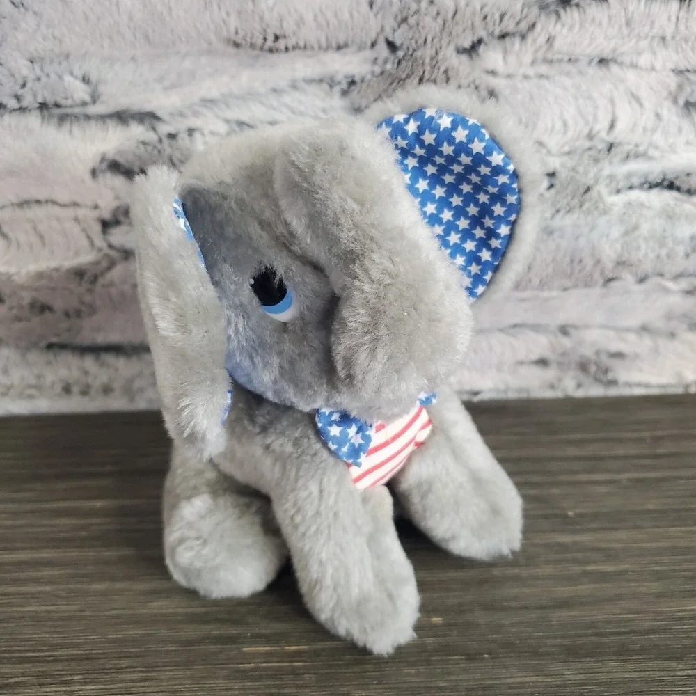 Vtg 1983 DAKIN Plush Elephant Patriotic 6